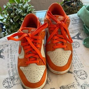 Nike Orange and White Low-Top Women's Sneakers